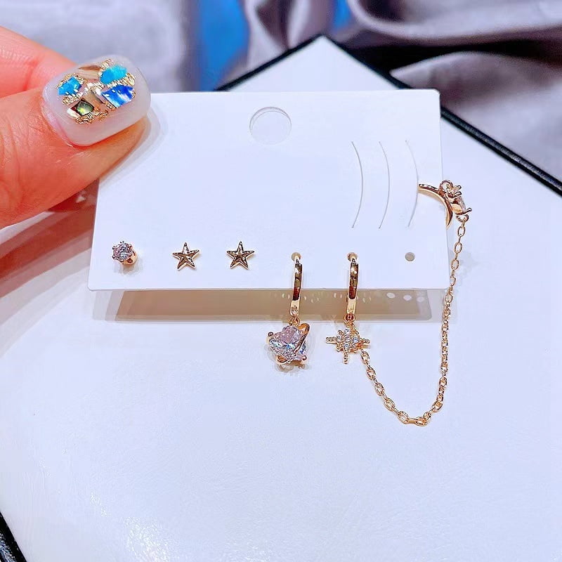 Ensemble de boucles d'oreilles Star Heart 5pcs