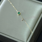 Bracelet en argent 925 zircon vert