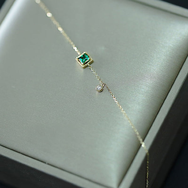 Bracelet en argent 925 zircon vert