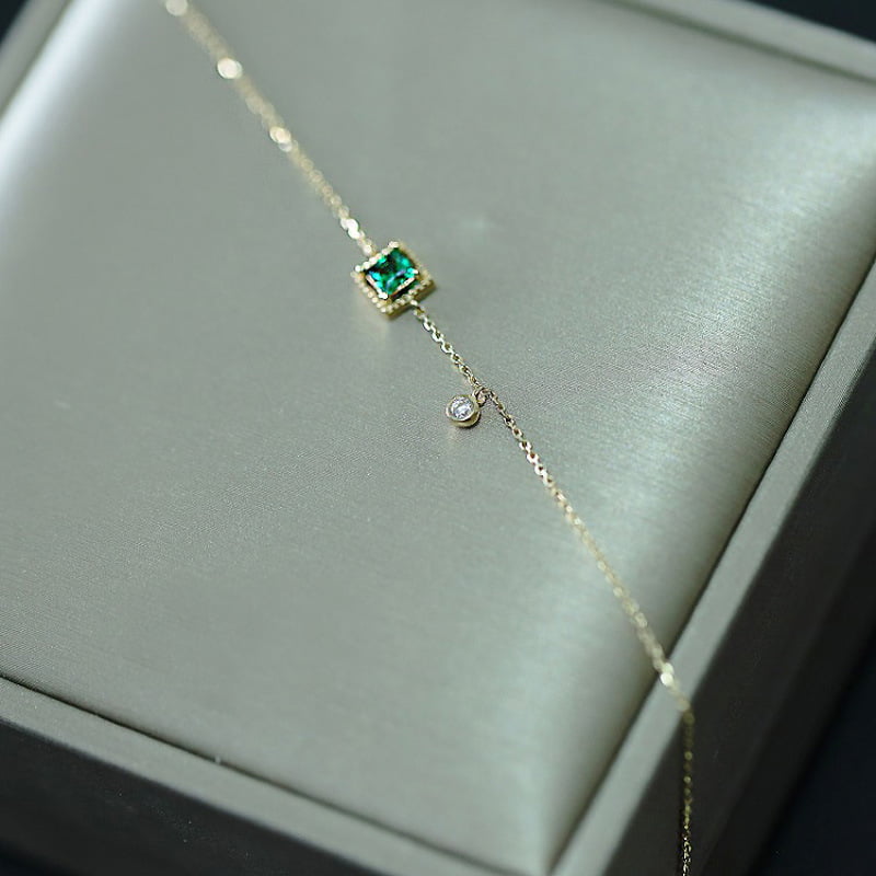 Bracelet en argent 925 zircon vert