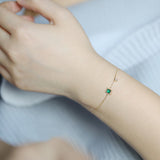 Bracelet en argent 925 zircon vert