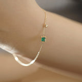 Bracelet en argent 925 zircon vert