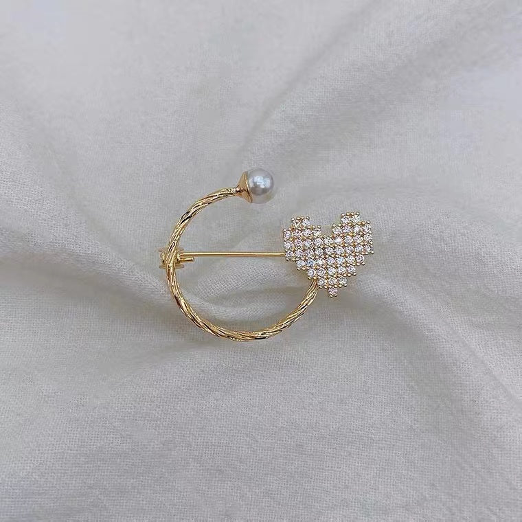 Ensemble de 2 broches cœur et arbre