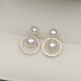 Boucle d'oreille cercle de perle d'eau douce
