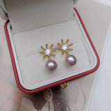 Boucles d'oreilles fleur perle d'eau douce