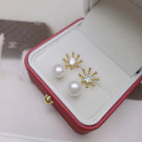 Boucles d'oreilles fleur perle d'eau douce