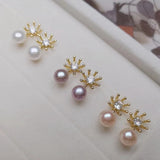 Boucles d'oreilles fleur perle d'eau douce