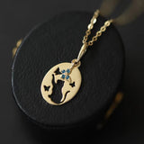 Collier chaton et papillon en argent 925 