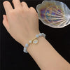 Bracelet fleur de zircon aigue-marine
