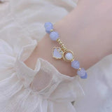 Bracelet fleur de zircon aigue-marine