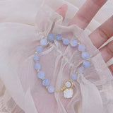 Bracelet fleur de zircon aigue-marine
