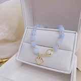 Bracelet fleur de zircon aigue-marine
