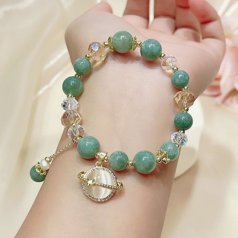 Bracelet étoile en cristal de jade de Birmanie