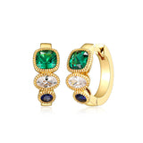 Boucles d'oreilles en argent 925 Zircon vert