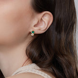 Boucles d'oreilles en argent 925 Zircon vert