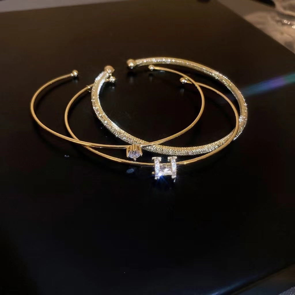 Ensemble de 3 bracelets en zircon H