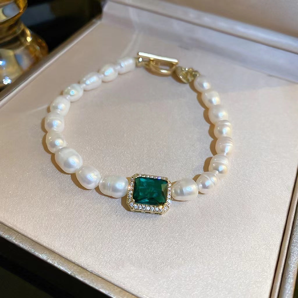Bracelet à breloques Love Crystal vert