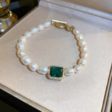 Bracelet à breloques Love Crystal vert