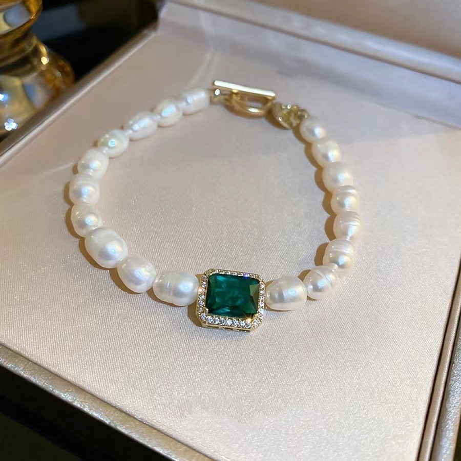 Bracelet à breloques Love Crystal vert