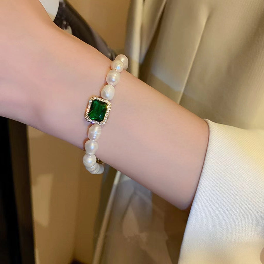 Bracelet à breloques Love Crystal vert