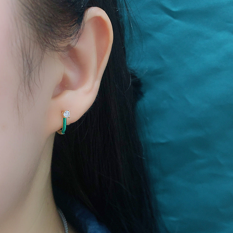 Boucle d'oreille Zircon en forme de U en argent 925