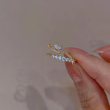 Lot de 3 bagues en zircon carré et cœur.