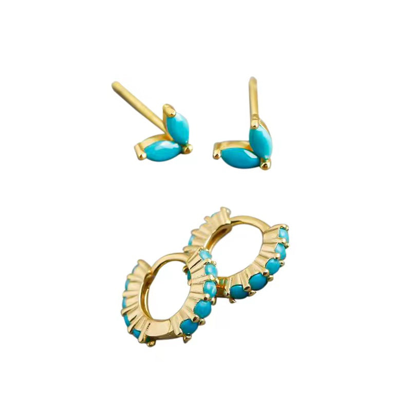 Ensemble de 2 paires de clous d'oreilles
