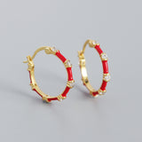 Boucles d'Oreilles Bambou Argent 925