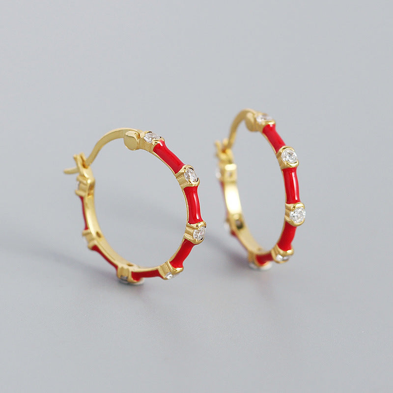 Boucles d'Oreilles Bambou Argent 925