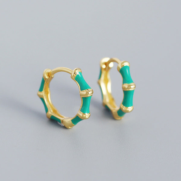 Boucles d'Oreilles Bambou Argent 925