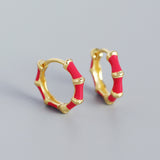 Boucles d'Oreilles Bambou Argent 925