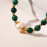 Bracelet réglable en malachite verte
