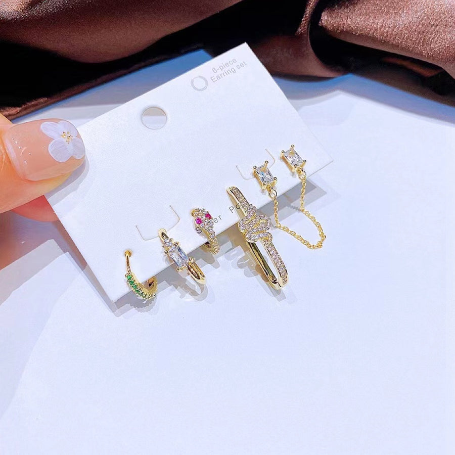 5 pcs Zircon Serpent Boucles D'Oreilles Cerceaux