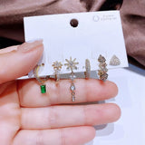 Ensemble de 6 créoles de clous d'oreilles Star Spikes