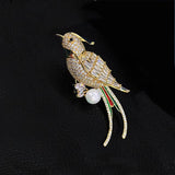 Broche Perroquet Zircon