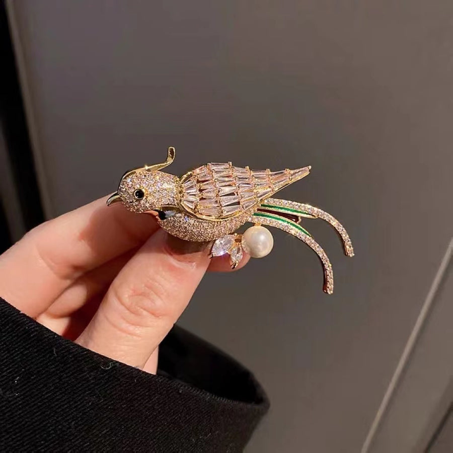 Broche Perroquet Zircon
