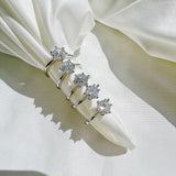 Bague ajustable en argent 925 avec zircone 1 carat