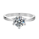 Bague ajustable en argent 925 avec zircone 1 carat