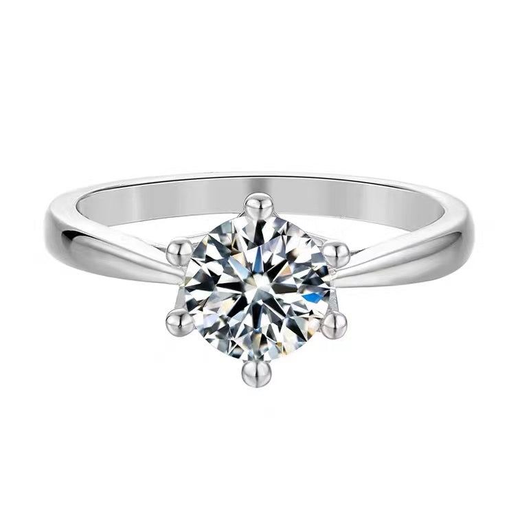 Bague ajustable en argent 925 avec zircone 1 carat