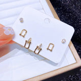 Ensemble de 6 clous d'oreilles Zircon U