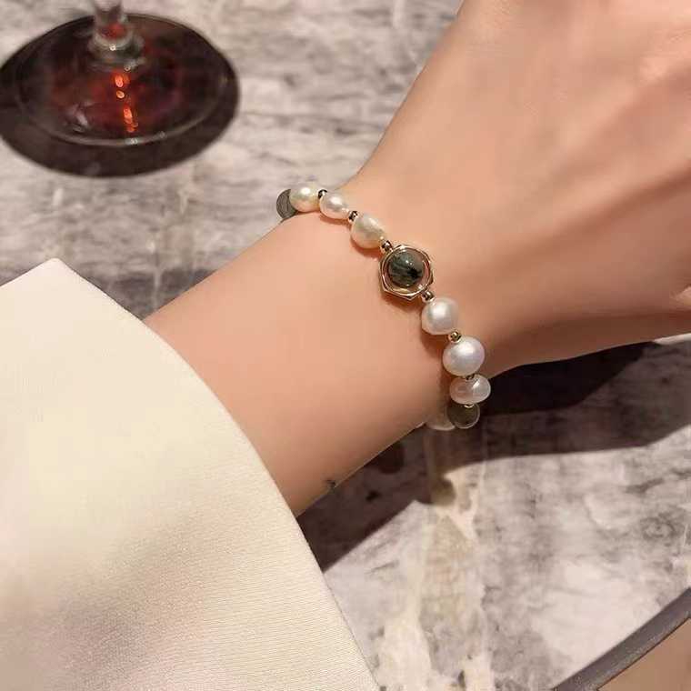 EMIR BRACELET AGATE VERTE NATURELLE