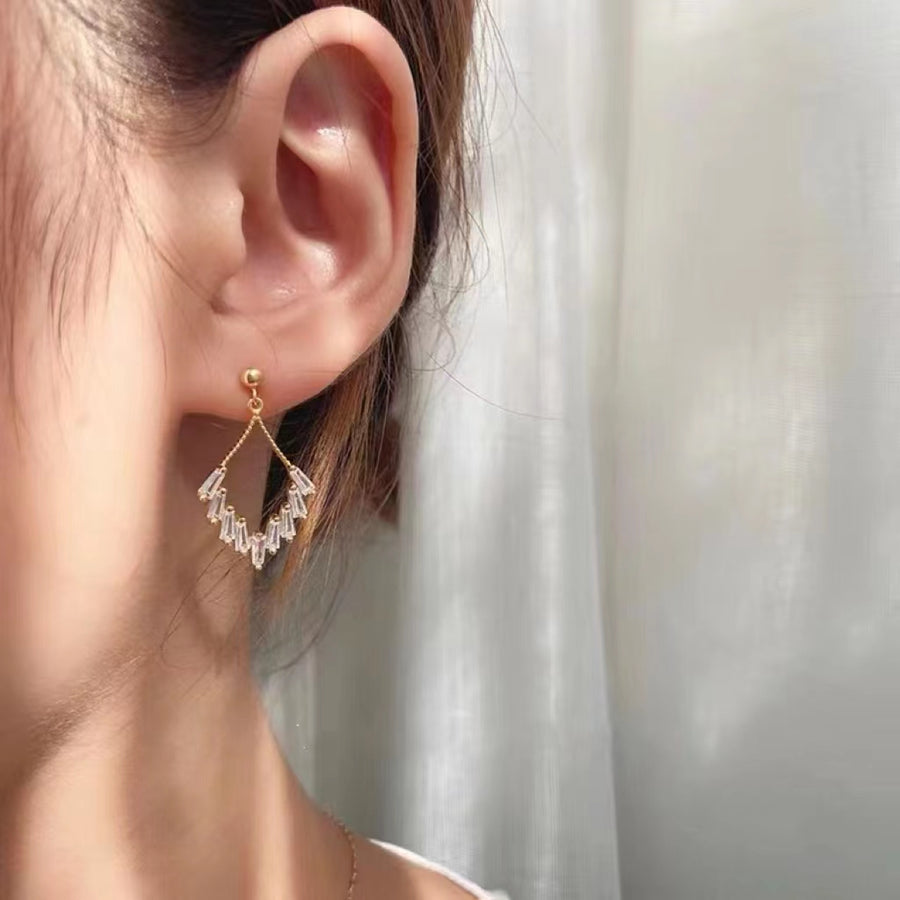 Boucle d'Oreille Lustre Zircon Argent 925