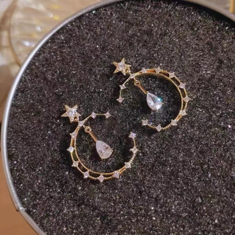 Boucle d'oreille galaxie en argent 925