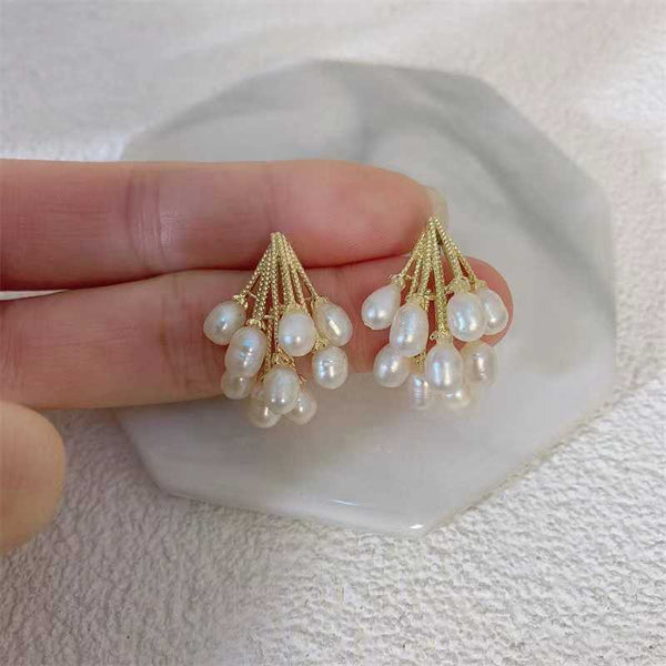 Boucle d'oreille perle d'eau douce en argent 925