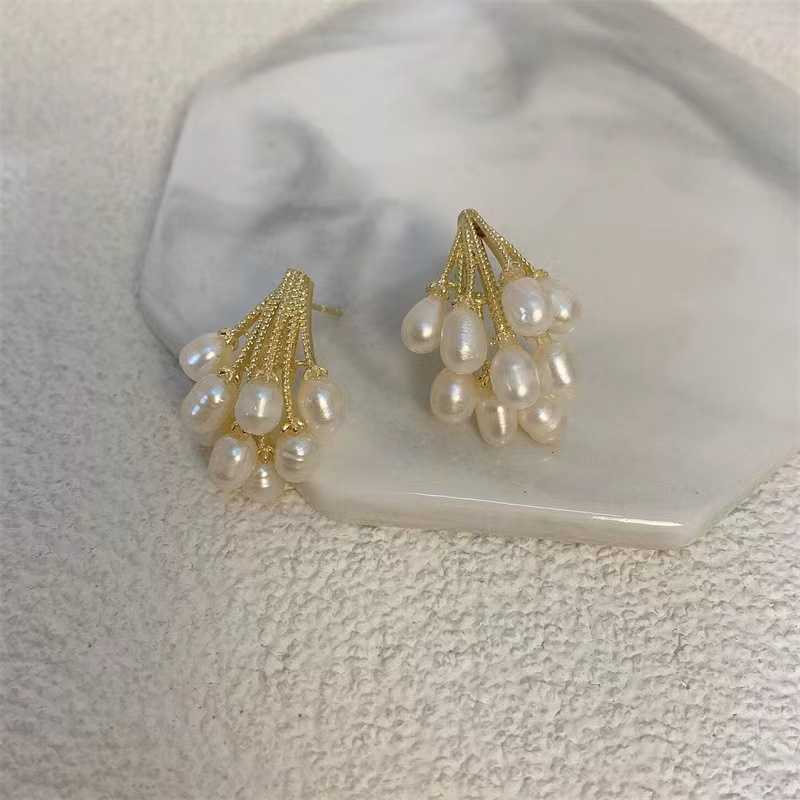 Boucle d'oreille perle d'eau douce en argent 925