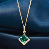 Collier en argent 925 avec zircon vert