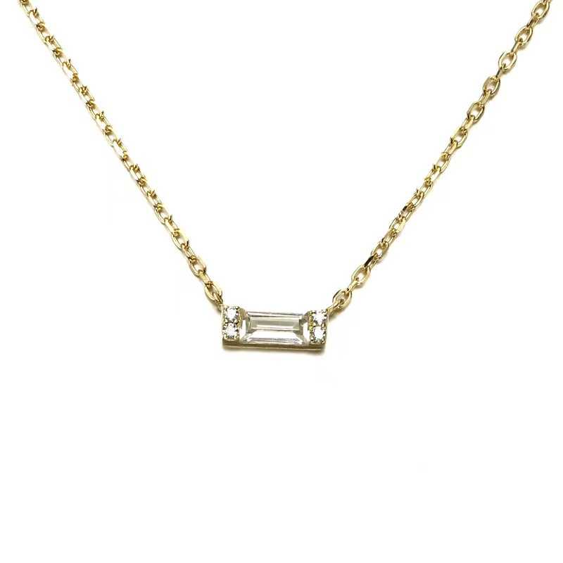 Collier mini rectangle en argent 925