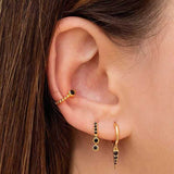 Ensemble de boucles d'oreilles 3 pièces noir