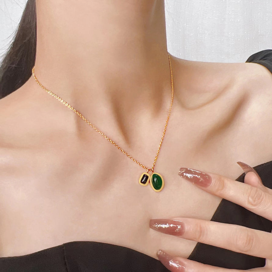 Ensemble collier et bracelet de cheville en acier inoxydable