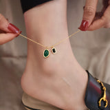 Ensemble collier et bracelet de cheville en acier inoxydable